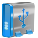 Blue USB Icon 128x128 png